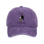 Kyoto-Lion Cool Crow Sips Calm Coffee Alone Washed Cap
