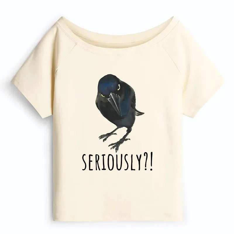 Trendy Japanese Off Shoulder T-Shirt