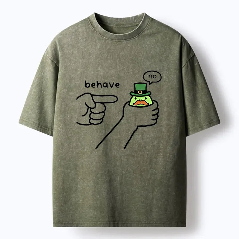 Kyoto-Lion St. Patrick's Day Pranks Washed T-Shirt