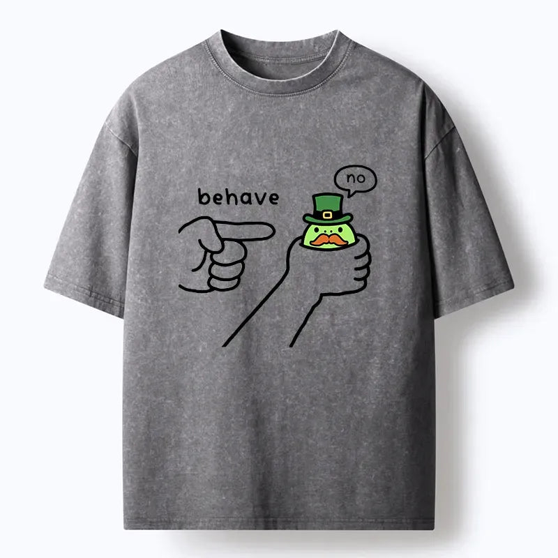 Kyoto-Lion St. Patrick's Day Pranks Washed T-Shirt