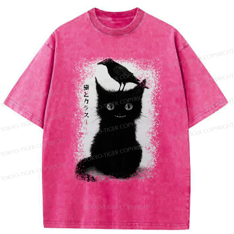 Washed Vintage Unisex Cat T-Shirt