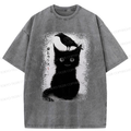 Kyoto Japanese Funny Cat Crow T-Shirt