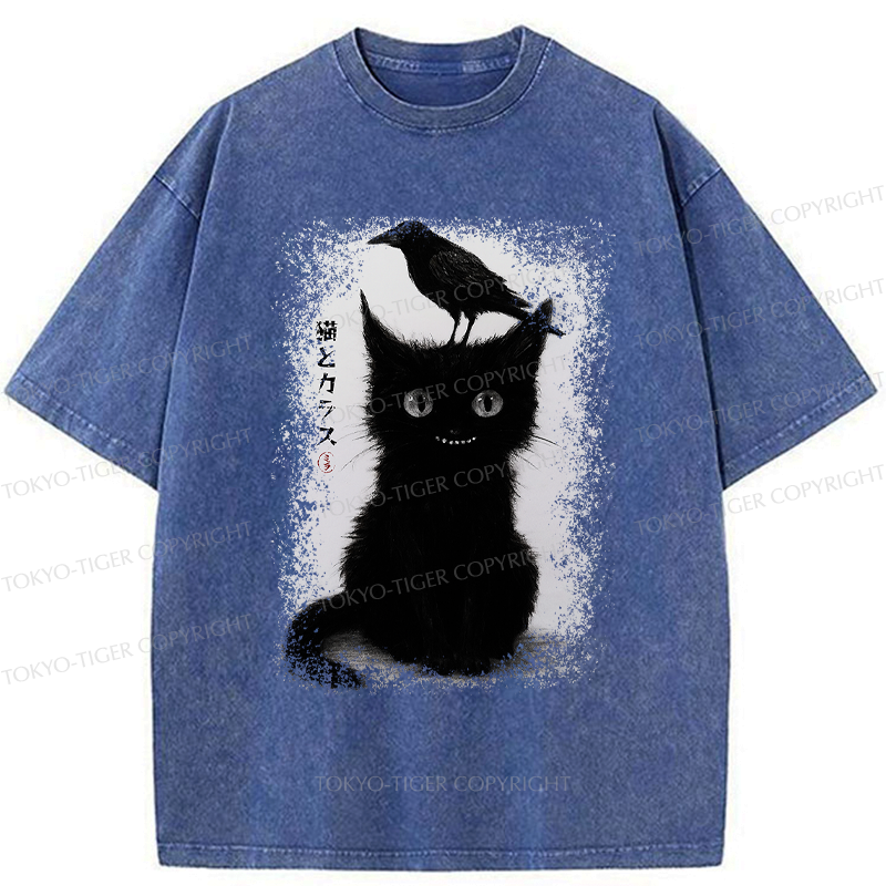 Fun Cat Crow T-Shirt for Daily Wear