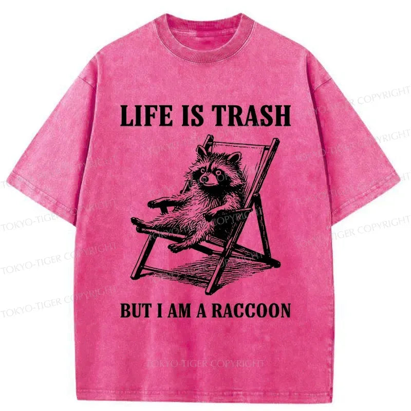 Kyoto-Lion Raccoons Love Trash Washed T-Shirt