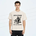 Kyoto-Lion Raccoons Love Trash T-Shirt for Summer