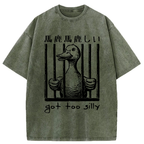 Japanese Vintage Washed T-Shirt for Daily Wear