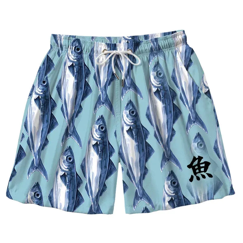Kyoto-Lion School of Fish Swim Trunks on Sale
