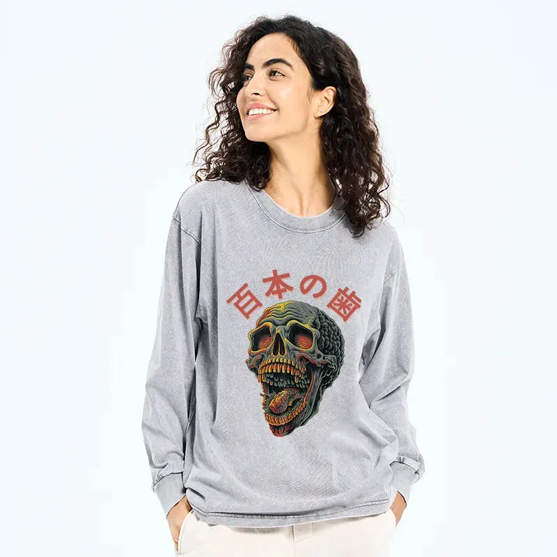 Vintage Kyoto Skull Tee for Streetwear