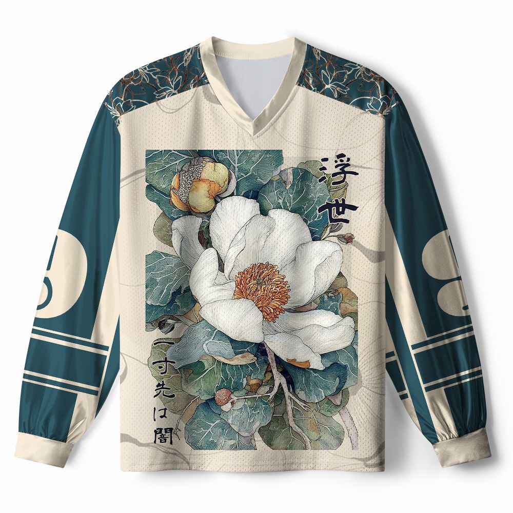 Kyoto-Lion Ukiyo No Hana Paneled Long Sleeve Jersey