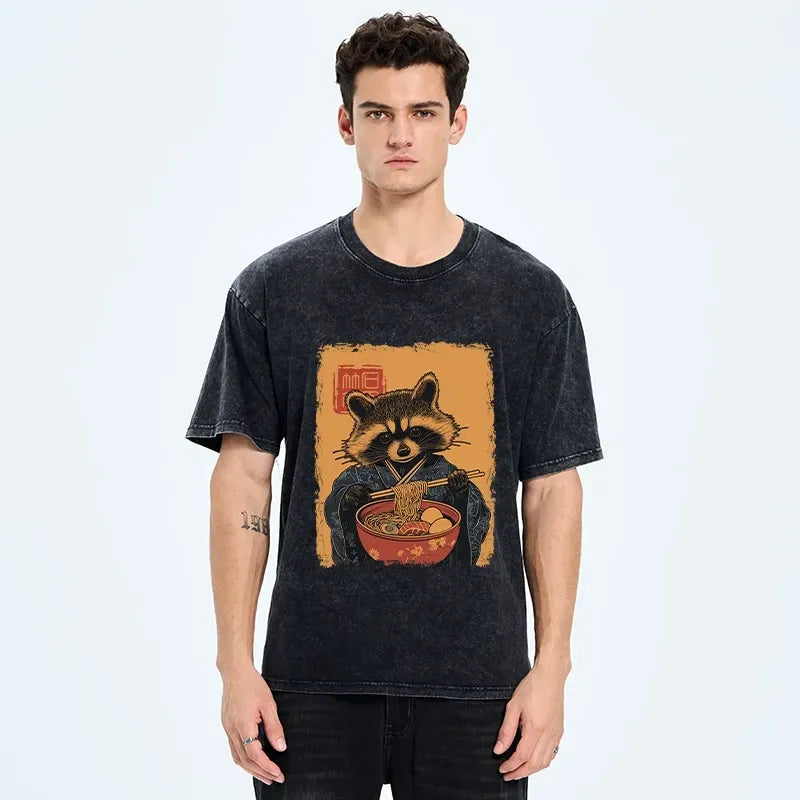 vintage kyoto lion raccoon tee