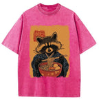 Kyoto-Lion Ramen-obsessed Raccoon Washed T-Shirt