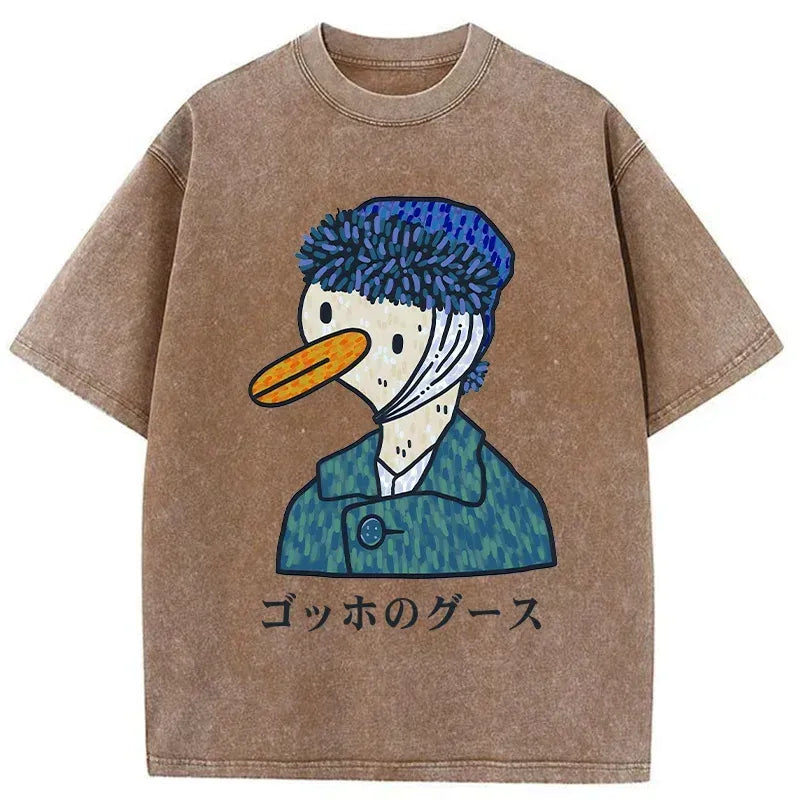Kyoto-Lion Van Gogh's Goose Washed T-Shirt