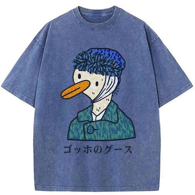 Kyoto-Lion Van Gogh's Goose Washed T-Shirt
