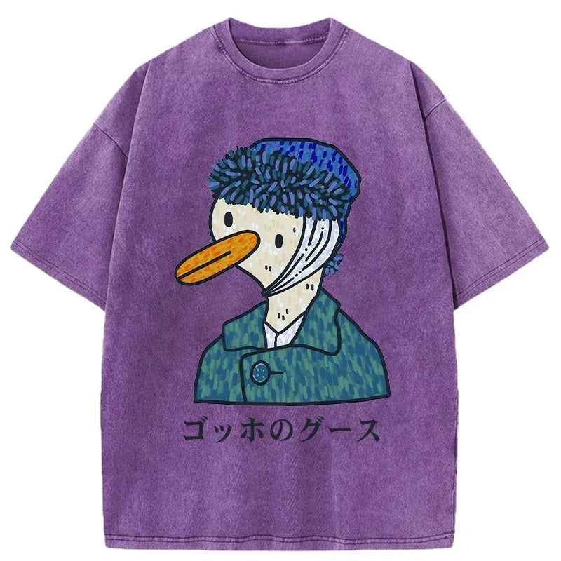 Kyoto-Lion Van Gogh's Goose Washed T-Shirt