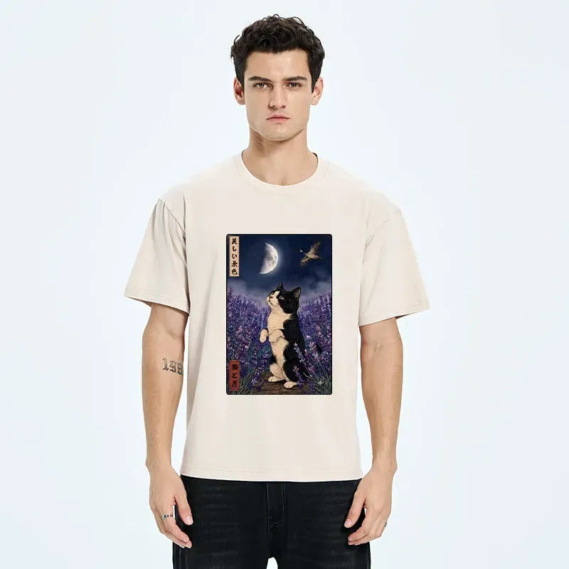 Washed Floral Print T-Shirt for Gift