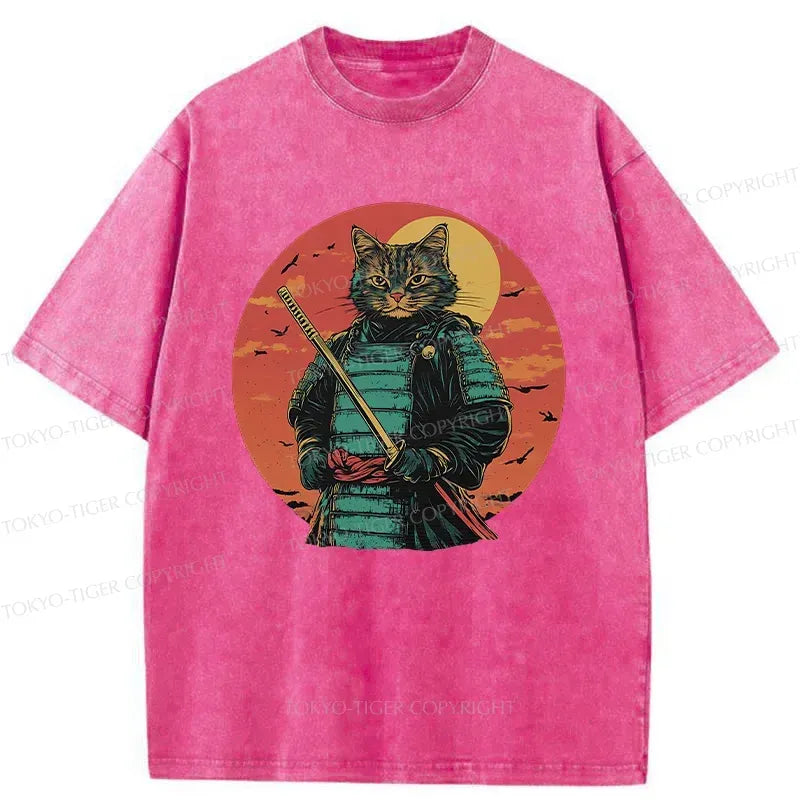 Washed Japanese Cat T-Shirt Best Seller