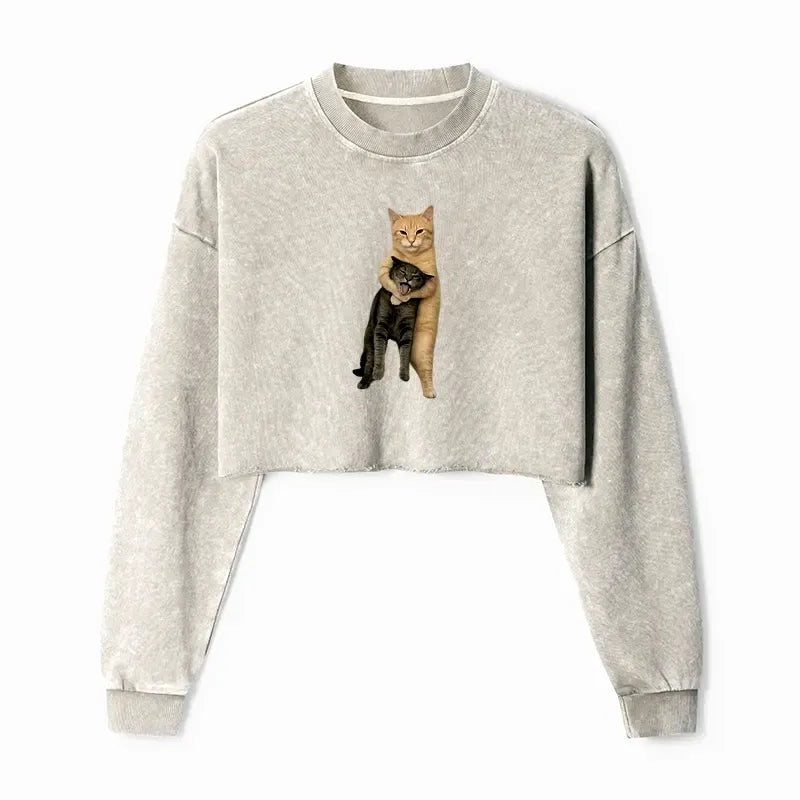 Vintage cat sweatshirt for streetwear