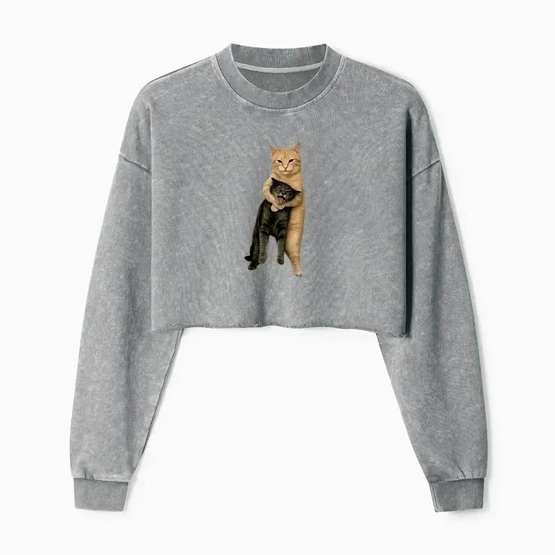 Vintage cat sweatshirt for streetwear