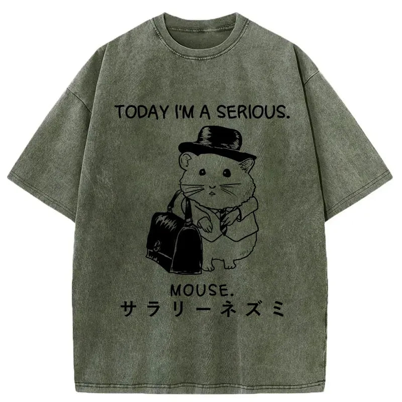 Kyoto-Lion Today I'm A Serious Washed T-Shirt