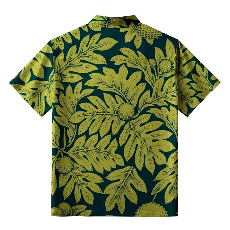 japanese botanical button up shirt for vacation