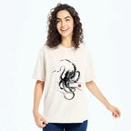 Kyoto-Lion Traditional Japanese Octopus Painting Washed T-Shirt