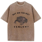 Kyoto-Lion Question From Frog Funny Washed T-Shirt