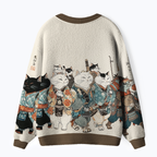 Japanese Samurai Cat Cardigan Gift Idea