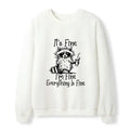 Kyoto-Lion Raccoon Fine Meme Waffle Sweatshirt