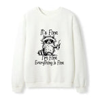 Kyoto-Lion Raccoon Fine Meme Waffle Sweatshirt