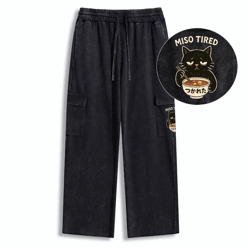Kyoto-Lion washed utility sweatpants for daily wear
