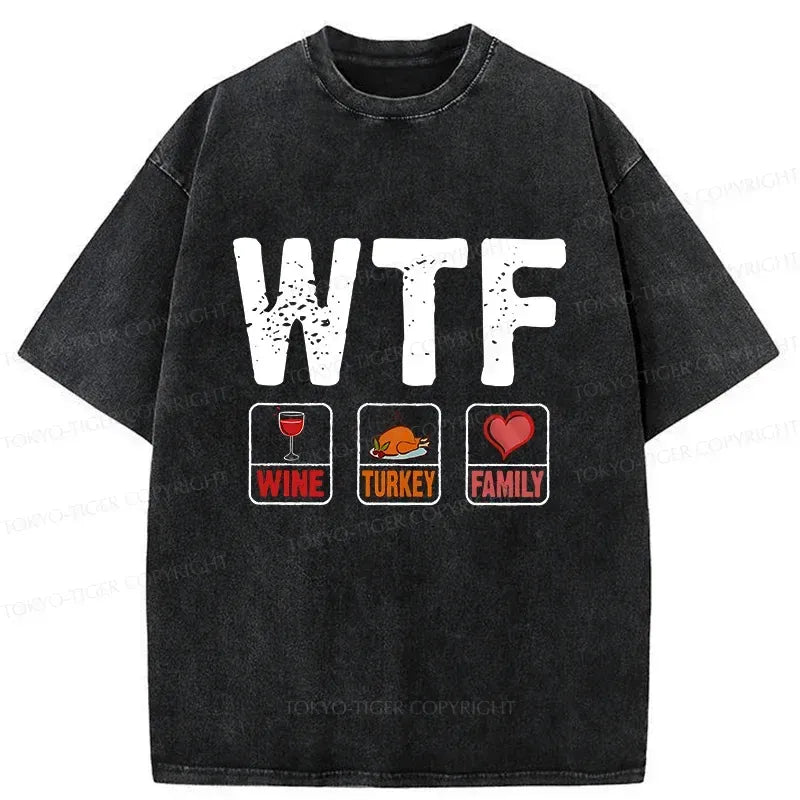 Kyoto-Lion Thanksgiving Funny Washed T-Shirt