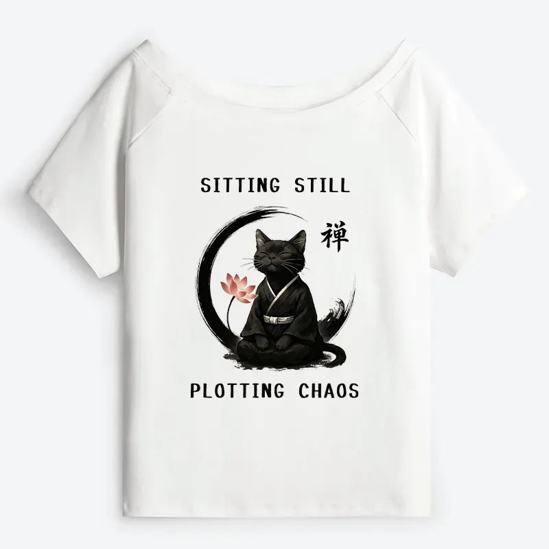 calming cat graphic tee trendy