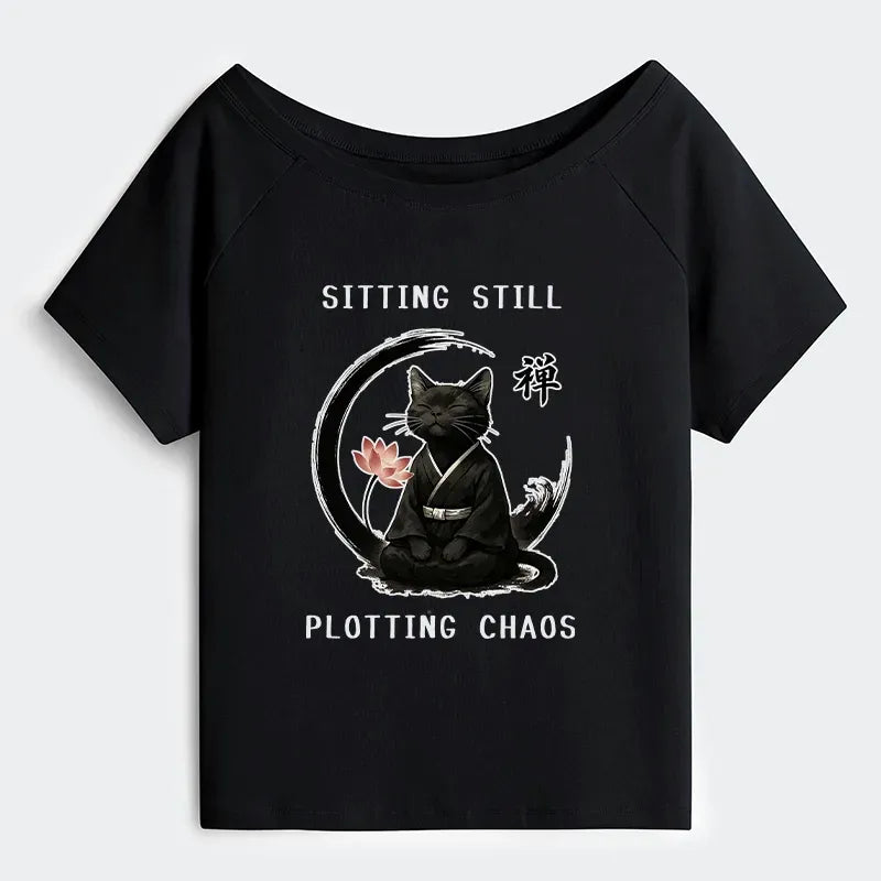 funny zen cat t-shirt gift idea