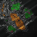 Kyoto-Lion Fierce Tiger In The Pond Aloha Hawaiian Shirt