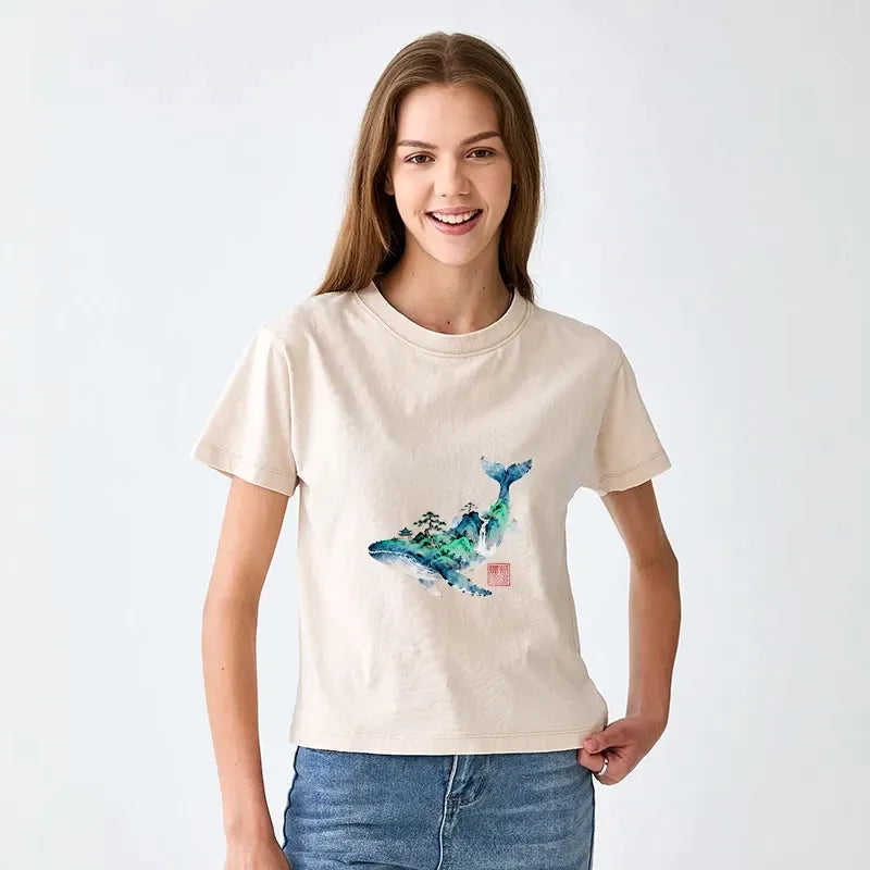 Women's Japanese Landscape Washed T-Shirt