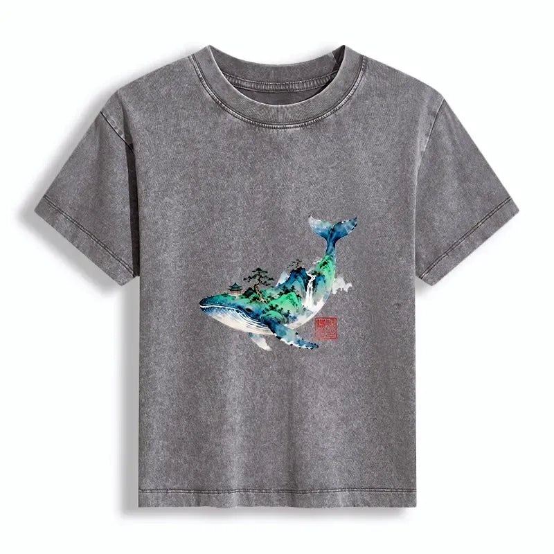 Ukiyo-e Style Cotton T-Shirt for Vacation