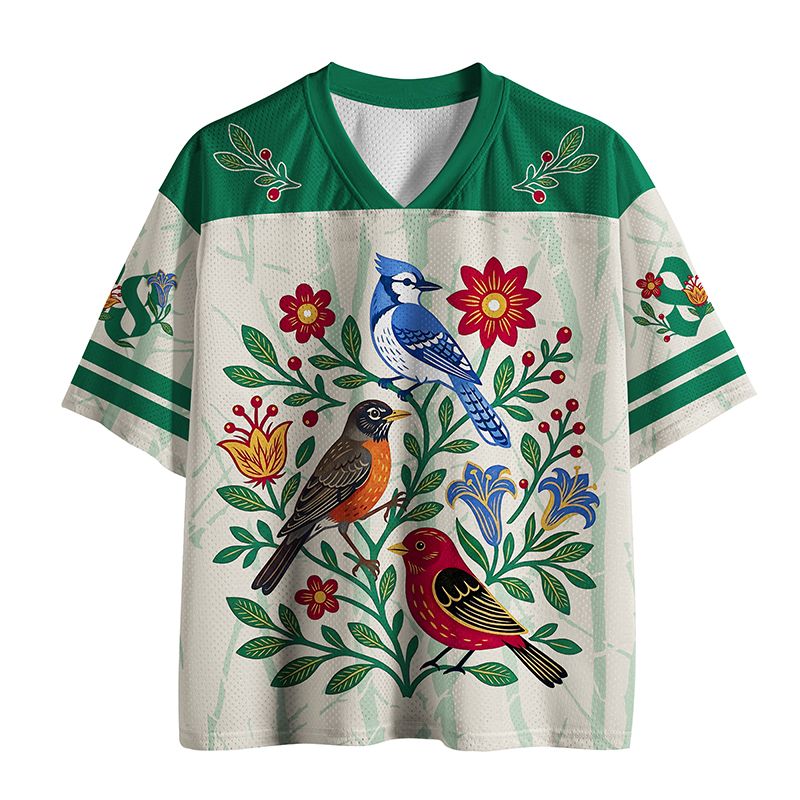 Japanese Floral Mesh Jersey for Summer