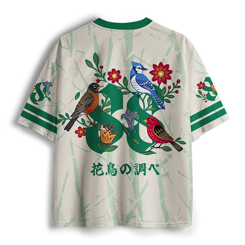 Japanese Floral Mesh Jersey for Summer