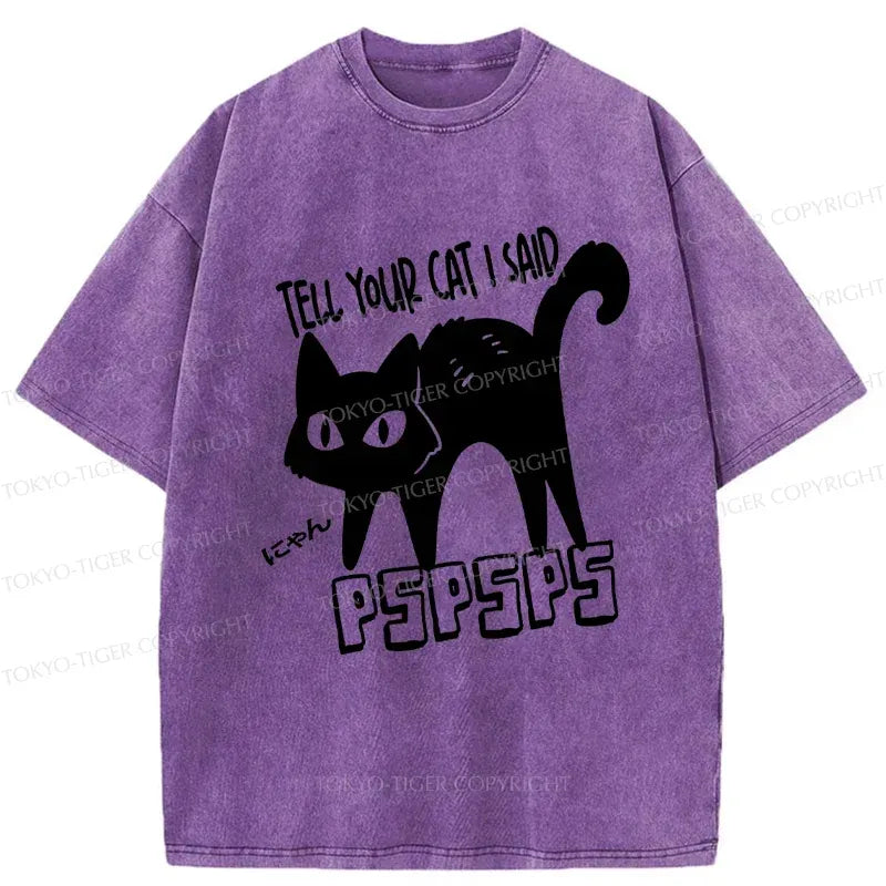 washed japanese cat t-shirt for everyday wear
