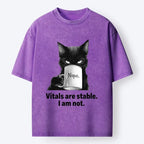 Funny Black Cat Coffee T-Shirt for Summer