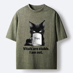 Funny Black Cat Coffee T-Shirt for Summer