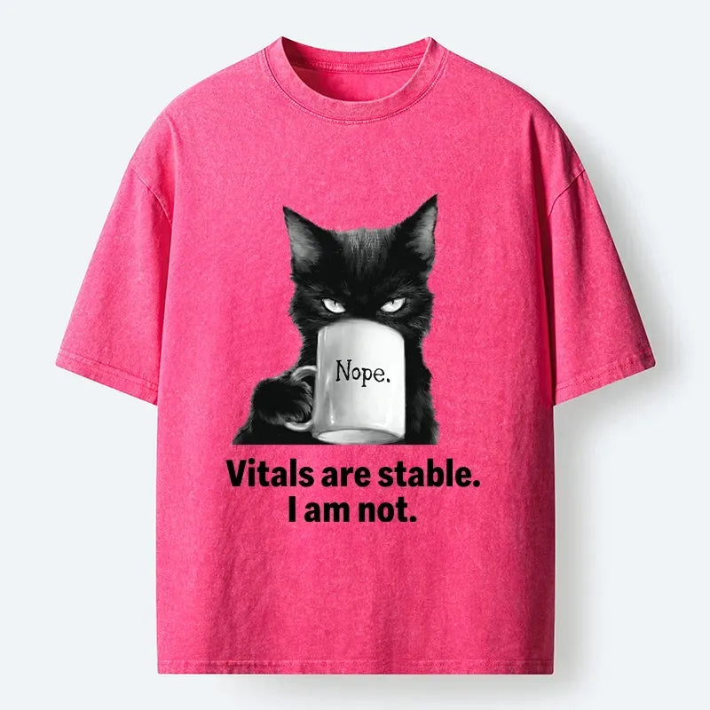Funny Black Cat Coffee T-Shirt for Summer