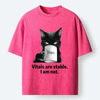 Funny Black Cat Coffee T-Shirt for Summer