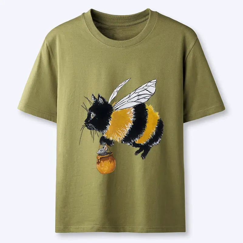 funny japanese cat tee for daily wear