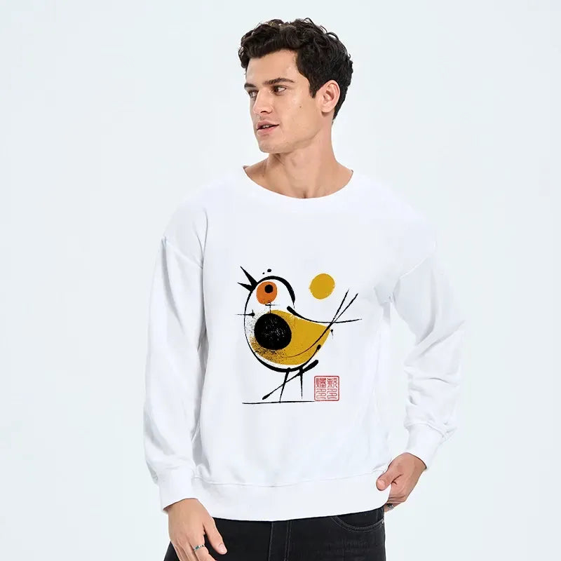 kyoto lion yellow black bird sweatshirt