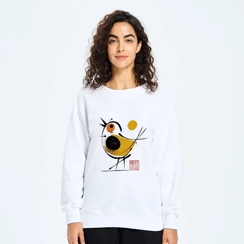 kyoto lion yellow black bird sweatshirt