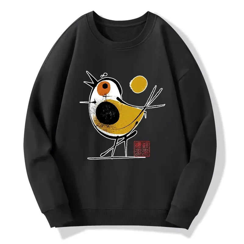 yellow bird sweatshirt for daily wear