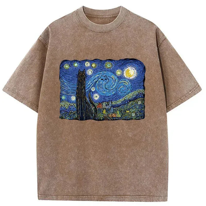 Japanese cat t-shirt for daily wear