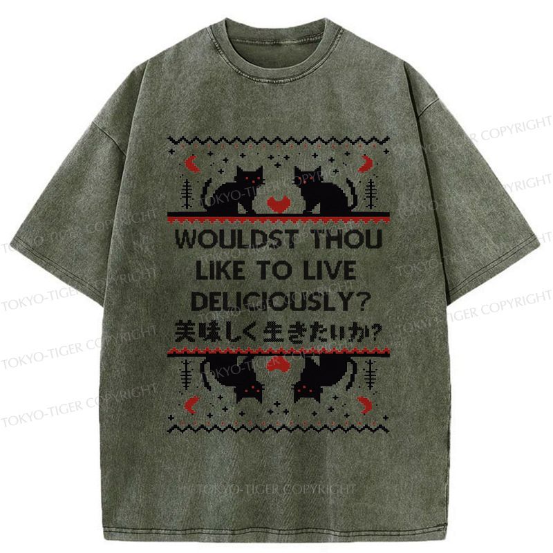 Washed Cat T-Shirt for Daily Wear