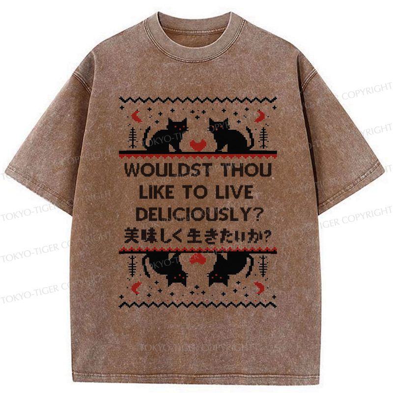 Washed Cat T-Shirt for Daily Wear